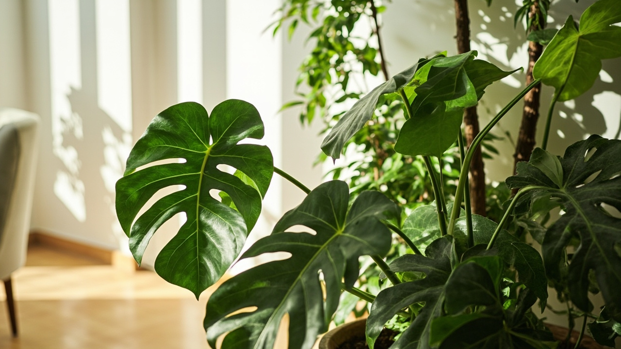 Diversi tipi di ficus da interno in un vivaio