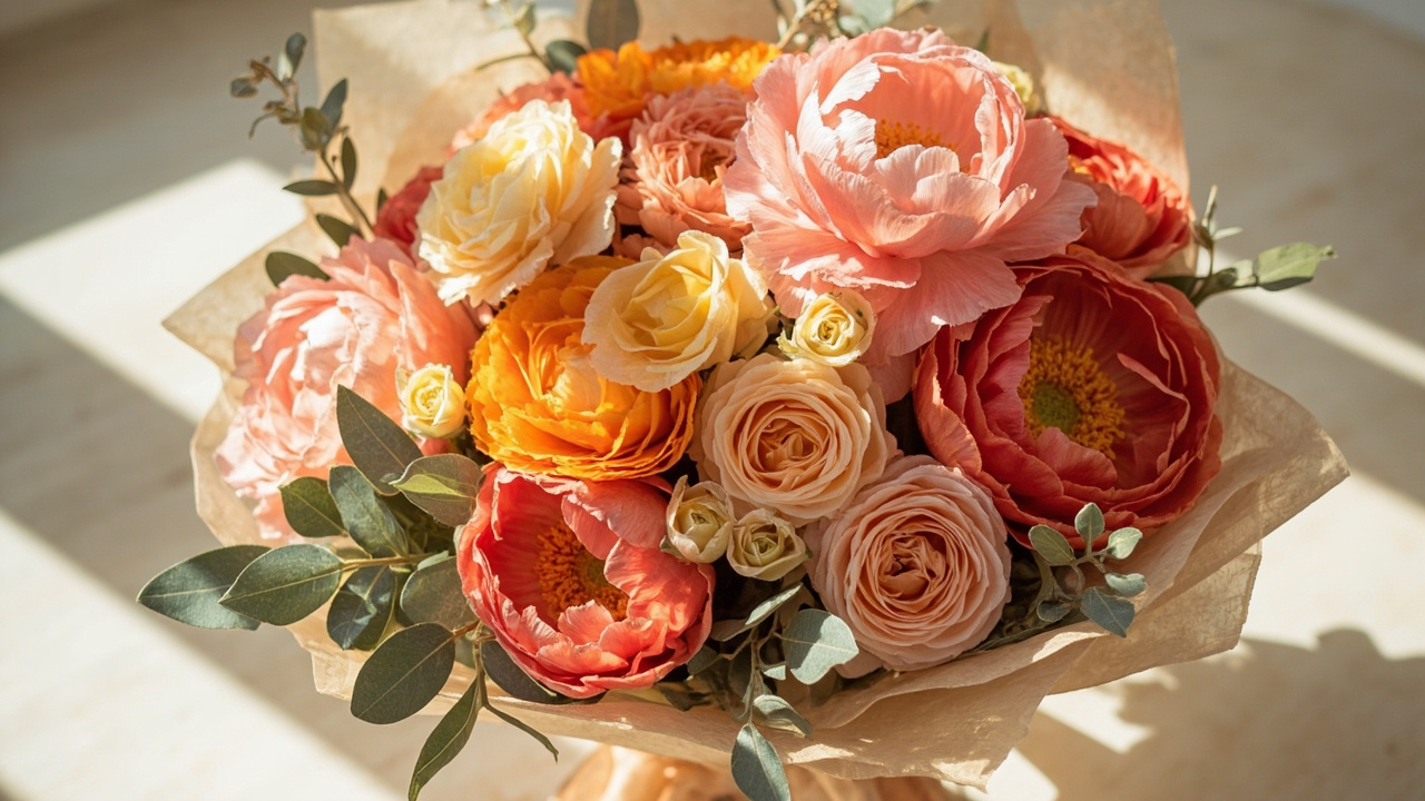 Mazzo di fiori freschi per compleanno e anniversario